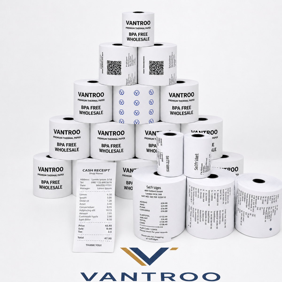 BPA-Free vs Regular Thermal Paper Rolls comparison - 3 1/8 x 230 FT 80mm receipt paper for POS systems