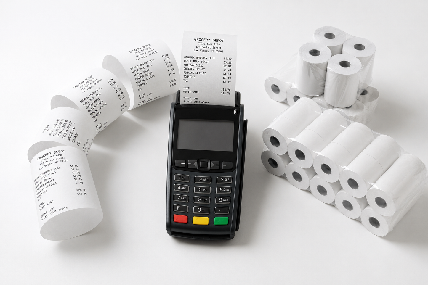 2-1/4" x 50' Thermal Credit Card Receipt Rolls – 5 Rolls | 48 GSM | BPA FREE | VANTROO