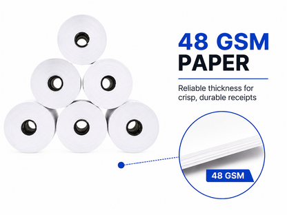 Premium VANTROO 2-1/4 x 50 ft BPA-Free Thermal Receipt Paper Rolls – 50 Pack 48 gsm premium thermal receipt paper rolls 
