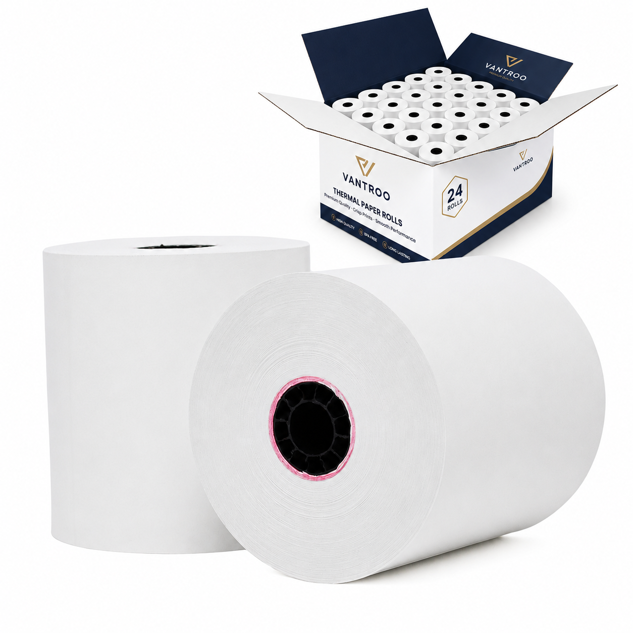 3-1/8" x 273' Thermal Receipt Paper Rolls – 50 Rolls | 48 GSM | BPA FREE | VANTROO