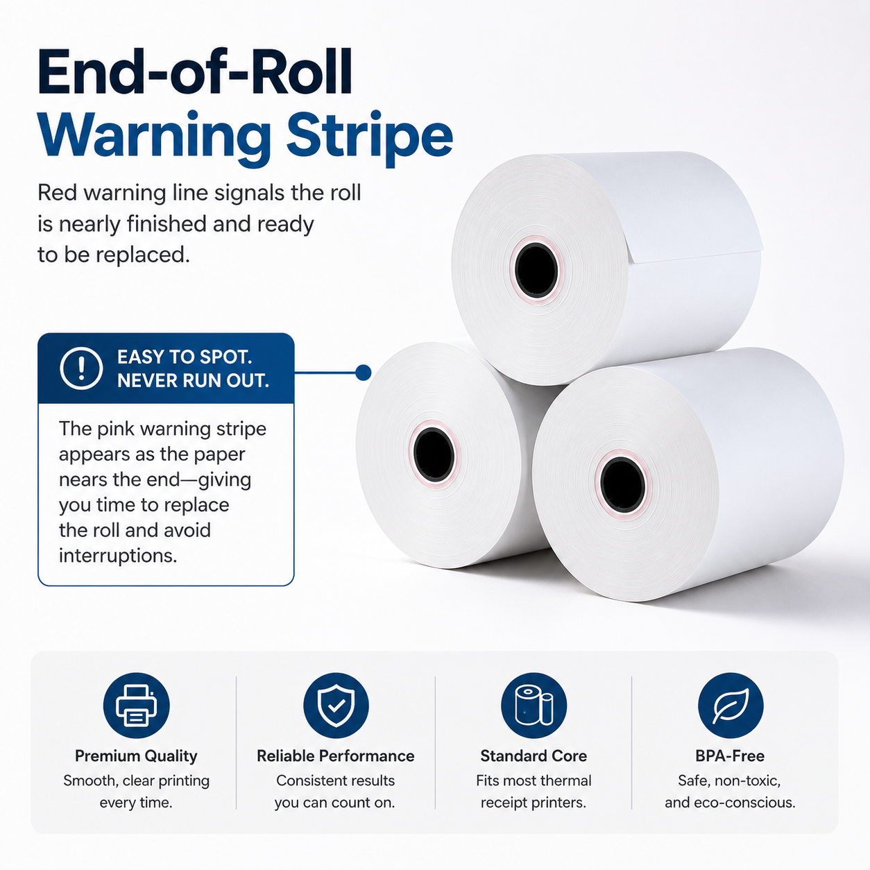 POS receipt paper 3 1/8 x 200 thermal printer paper epson cash register receipt paper rolls 3 1 - 80mm receipt rolls Vantroo receipt rolls VANTROO 3 1/8 x 200 ft BPA-free thermal receipt paper rolls, 20 pack, 80mm POS receipt paper for cash registers, debit and credit card machines
Sharp clear printing with 3 1/8 x 200 thermal receipt paper BPA free for cash registers and POS