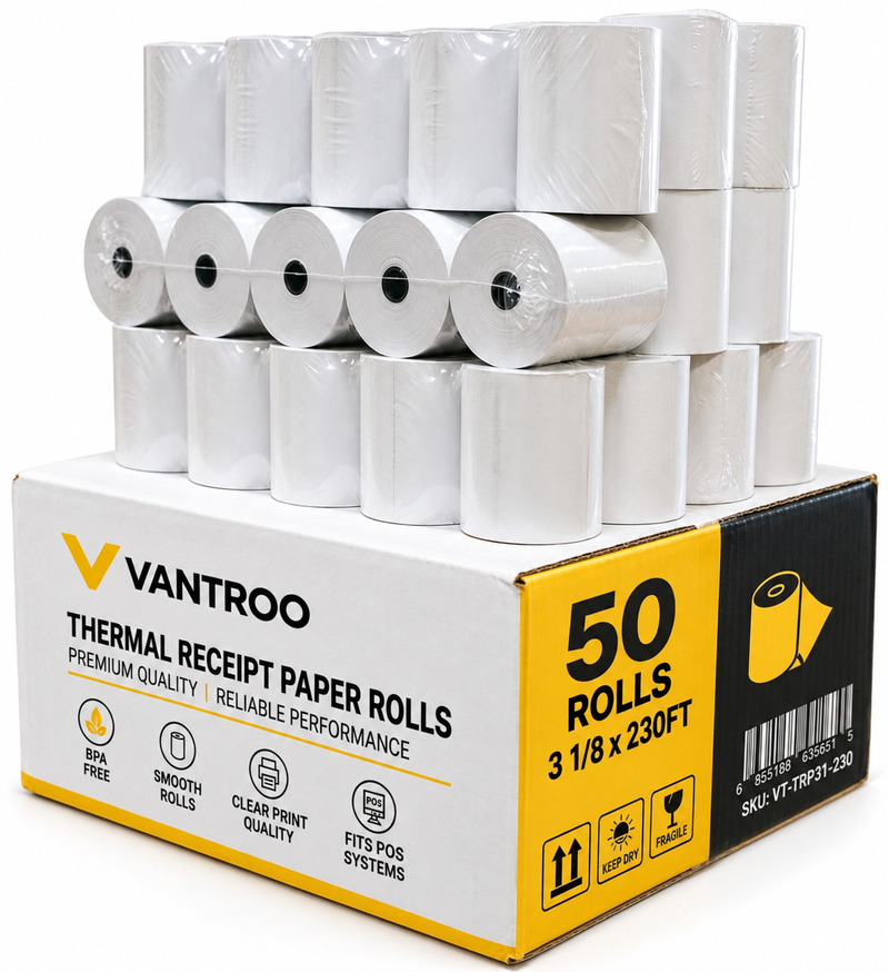 3 1/8 x 230 ft Thermal Receipt Paper, Carton of 50