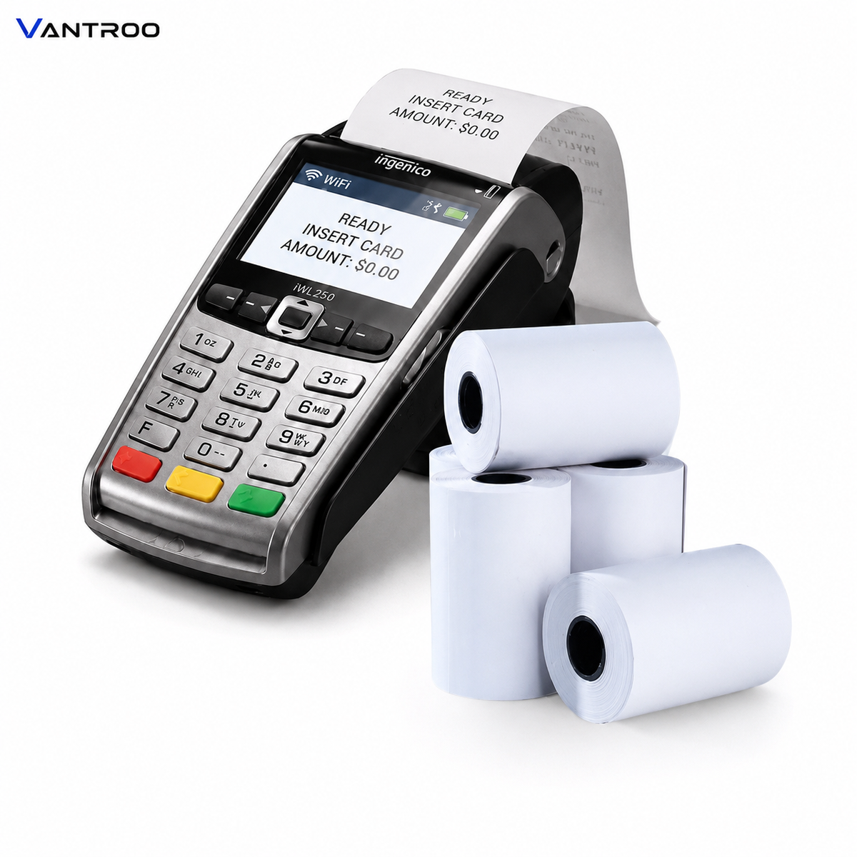 Premium POS Receipt Paper Rolls for Retail Checkout and Mobile Payment Terminals Universal Thermal Receipt Paper Rolls for Credit Card Machines and Receipt Printers High-Quality BPA-Free Thermal Receipt Paper for Commercial Business Printing 2-1/4 x 50 ft Thermal Receipt Paper Rolls for Restaurants, Retail and Hospitality Businesses