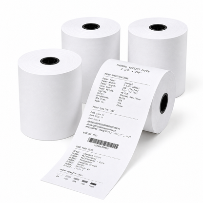 3 1/8" x 230' BPA Free Thermal Receipt Paper Rolls - 50 Rolls Case for POS Cash Registers Rolls