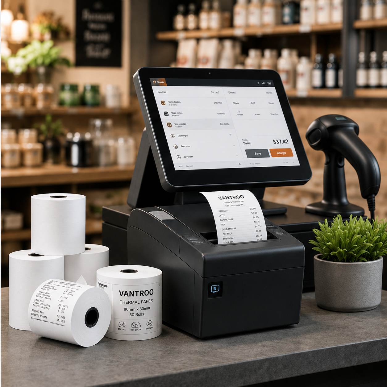 Business receipt roll operations