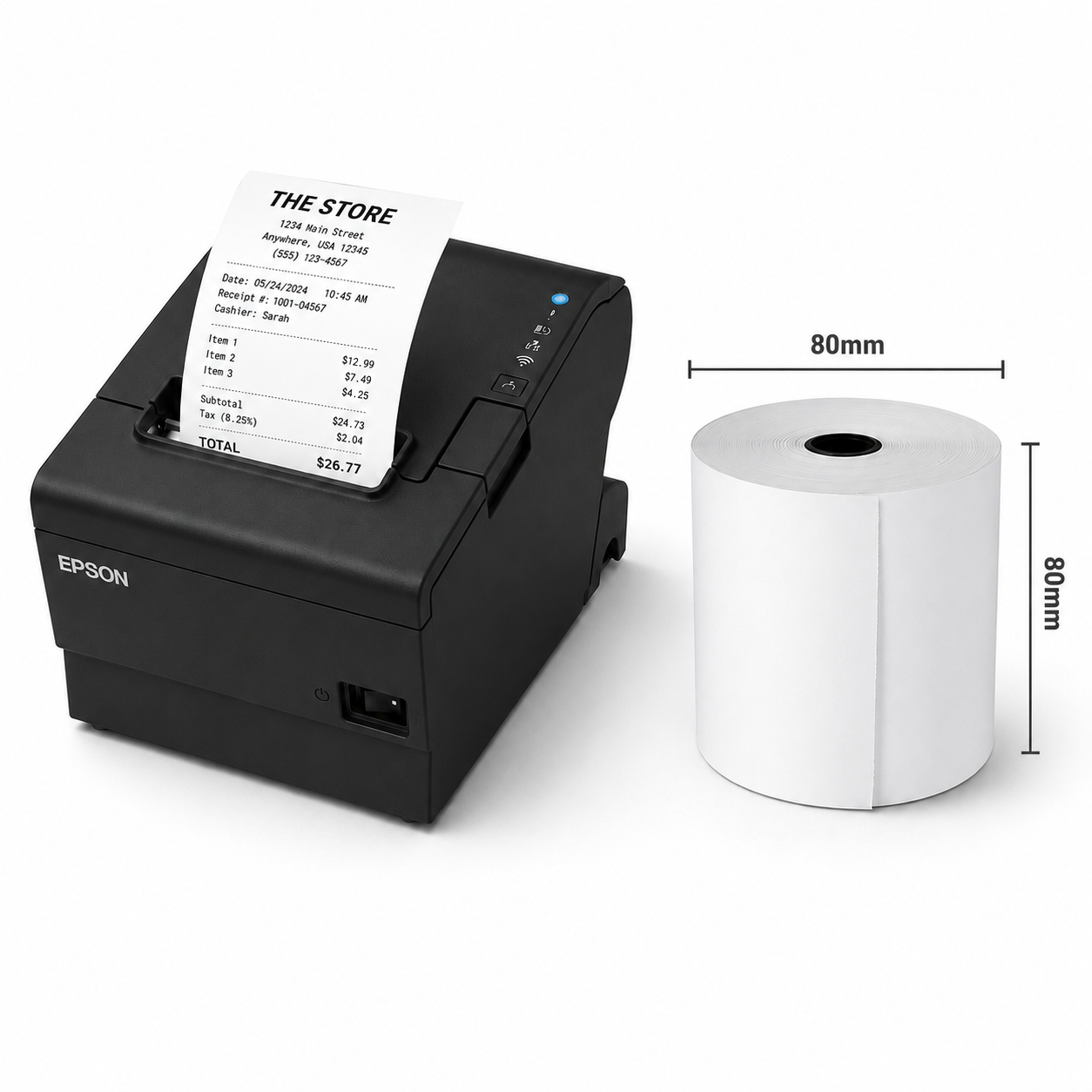 3 1/8" x 230' BPA Free Thermal Receipt Paper Rolls - 50 Rolls Case for POS Cash Registers Rolls