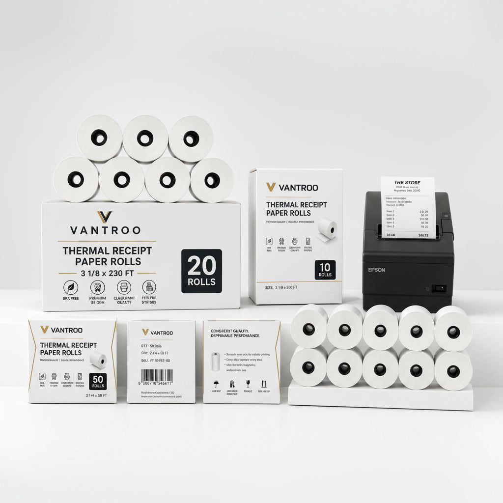Custom printed thermal roll packaging example